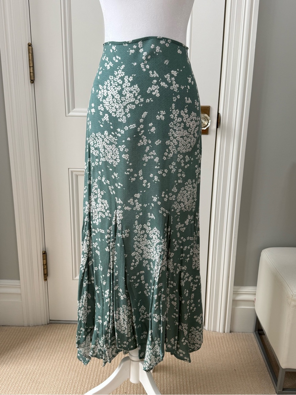 Free People Sage Green Floral Maxi Skirt - Picture 2 of 6